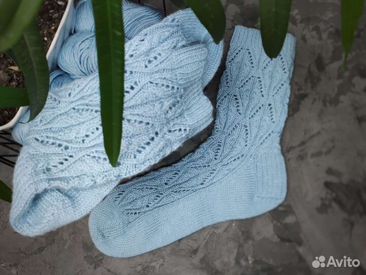 Носки шерстяные вязаные женские ручная работа
