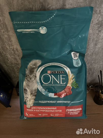 Корм для кошек purina one 3 кг кошачий корм