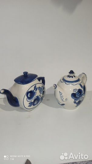 Гжель,чайники,стакани, шкатулки СССР