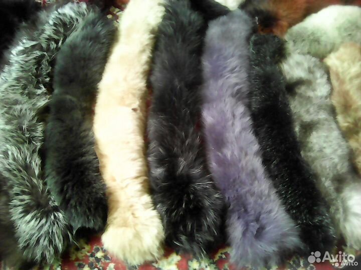 Воротники, опушки из натурального меха-много