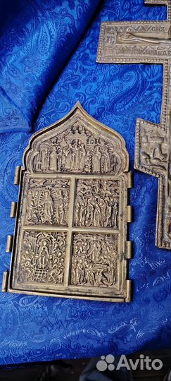 Крест распятие икона медная пластика