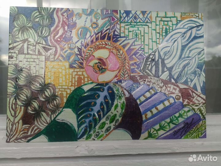 Картина абстракция акрилом на холсте