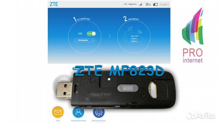 Модем ZTE MF823D - сим-карта безлимит бесплатно