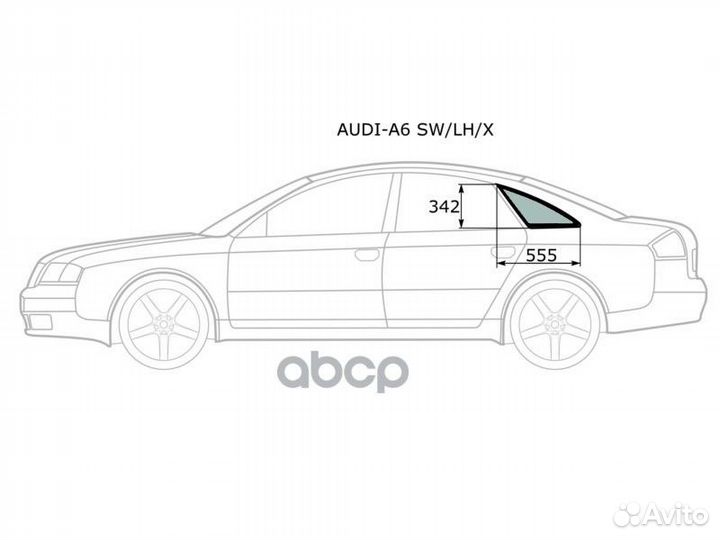 Стекло кузова боковое (не опускное) (Слева/ Цве