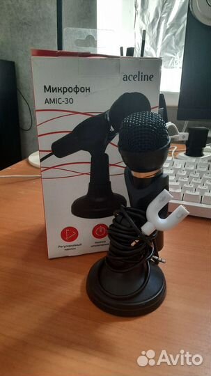 Микрофон amic-30 + aux разветвитель