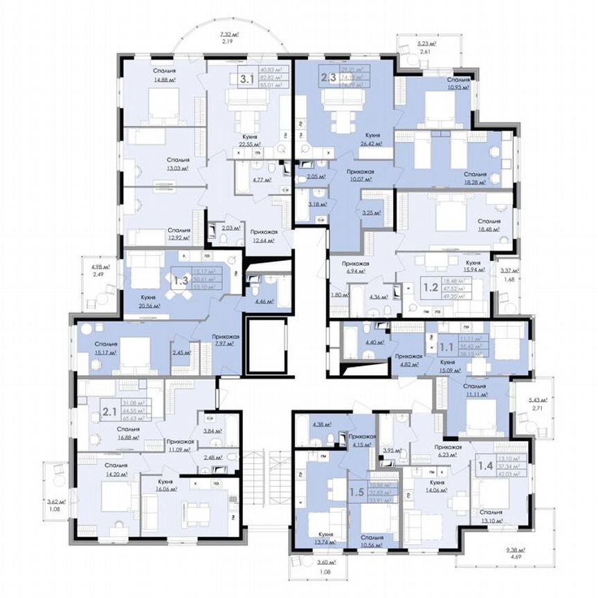 1-к. квартира, 42 м², 4/9 эт.