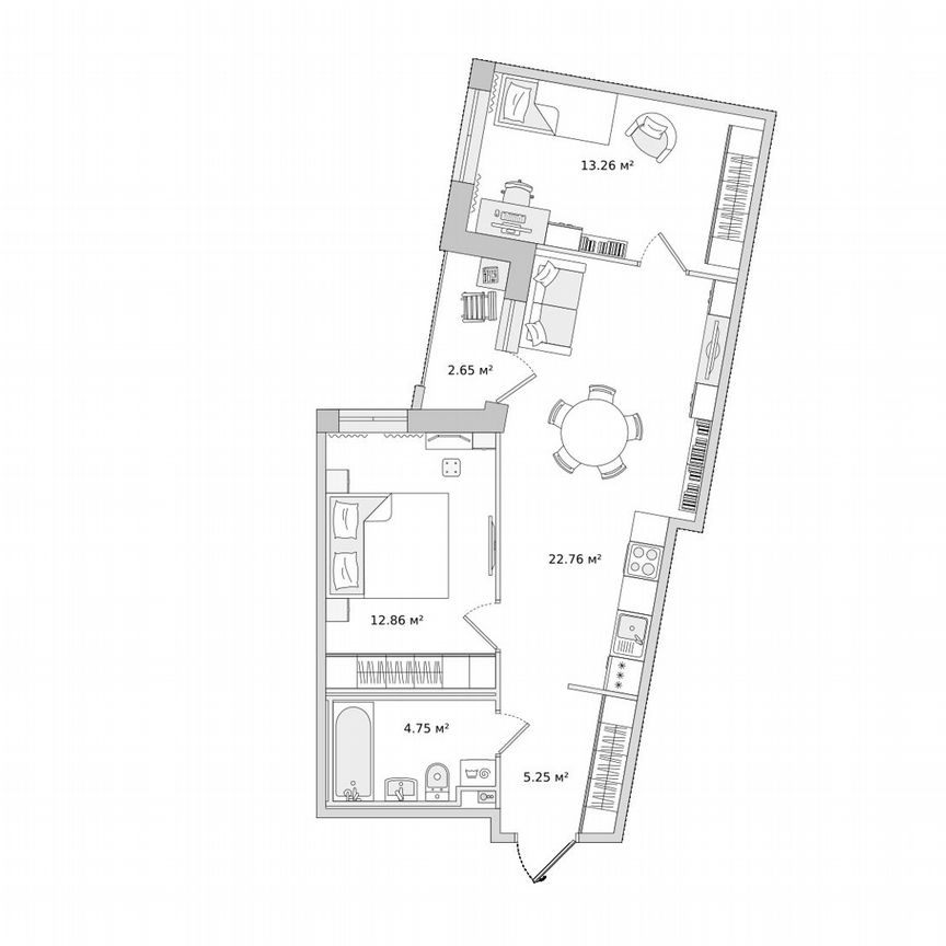 2-к. квартира, 61,6 м², 17/23 эт.