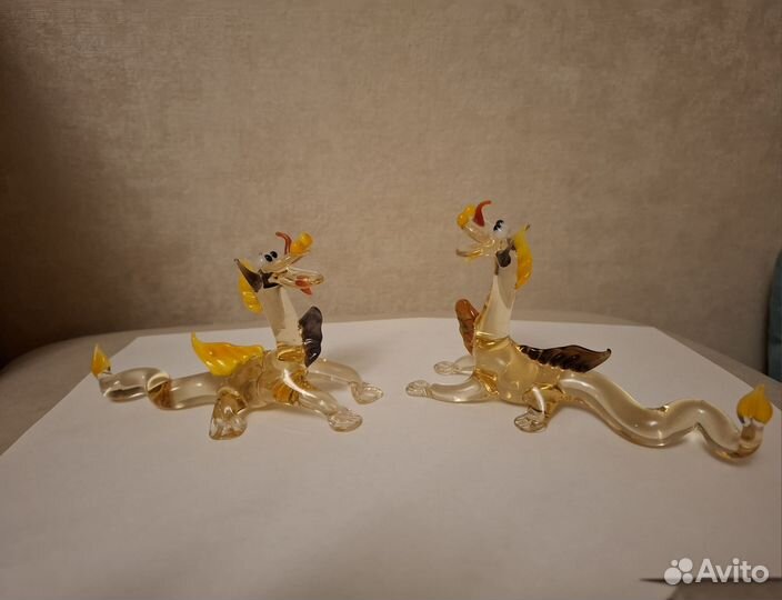 Стеклянные фигурки Дракон