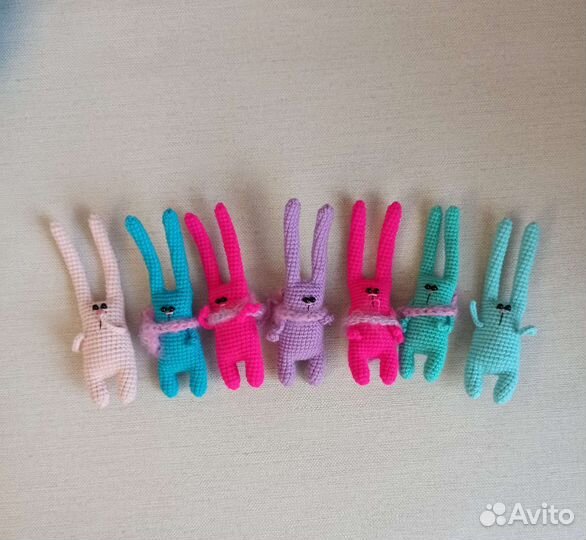 Мягкая игрушка зайчик сердце брелок