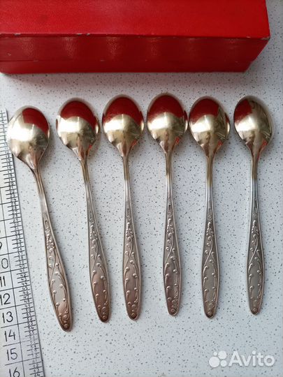 Набор чайных ложек. Кольчугино, мельхиор, СССР