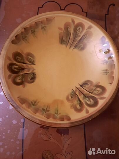 Блюдо декоративное керамика зик Конаково,26см