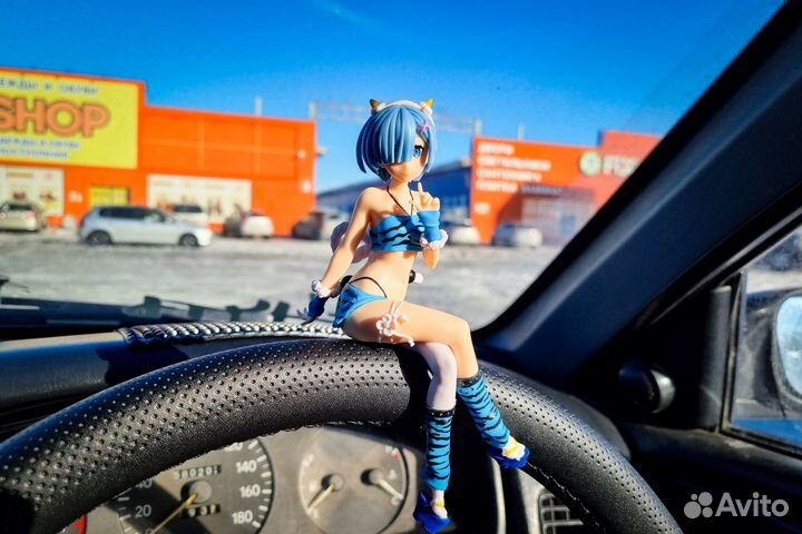 Фигурка на панель, аниме тян, тигровый голубой куп