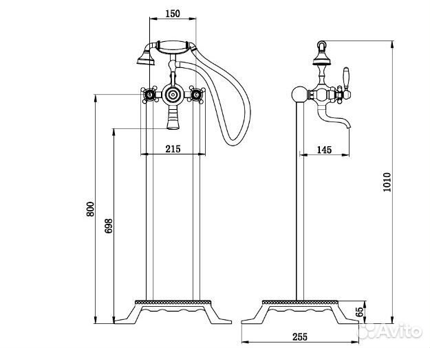 Смеситель напольный boch mann vico G BM9653