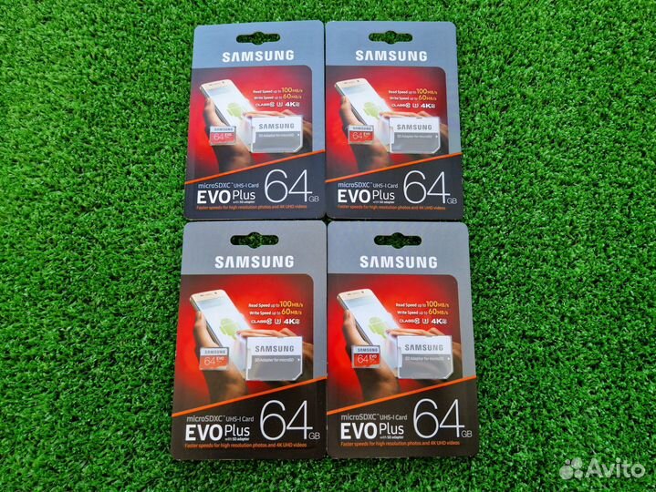 Скоростная карта памяти Samsung EVO Plus 64 Gb NEW