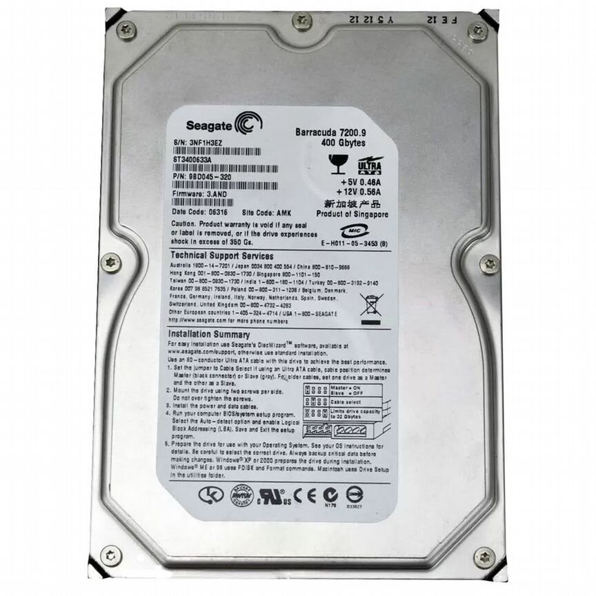[ST3400633A] Жесткий Диск Seagate 400gb Ide 3.5" St3400633a