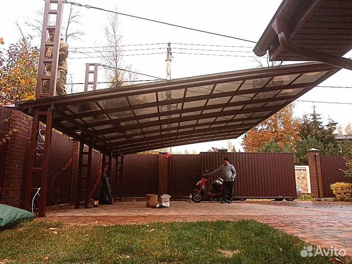 Навес во двор под ключ