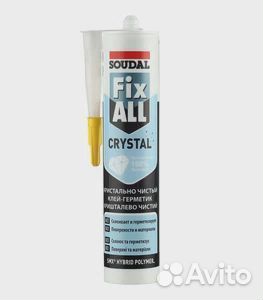 Клей-герметик гибридный Soudal Fix All Crystal про