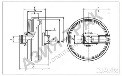 Колесо направляющее (ленивец) Hitachi EX30U / EX40