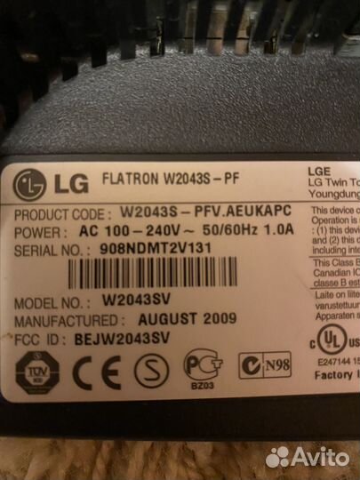 Монитор LG flatron w2043s-pf