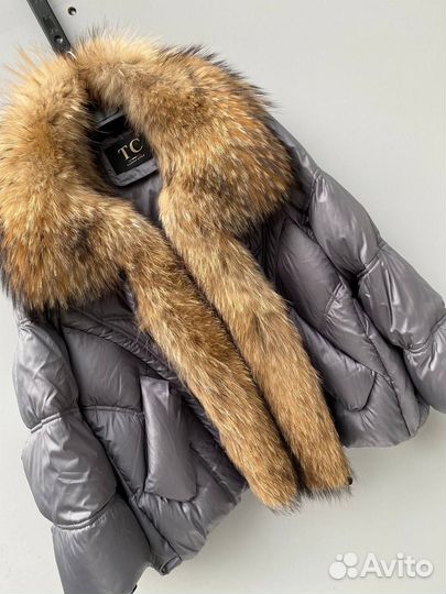 Куртка Пуховик оверсайз с роскошным мехом