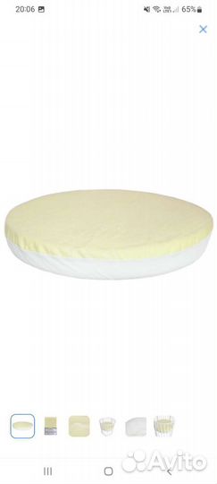 Простынь на резинке круглая, наматрасник новая