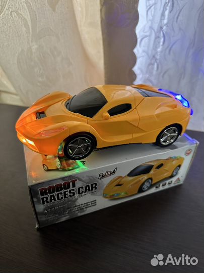 Машина-робот-Трансформер свет+звук