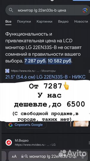 Led monitor LG. 55см модель 22EN33S-B