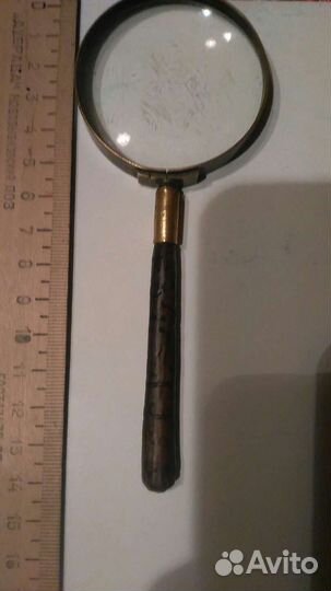 Старинная лупа латунь