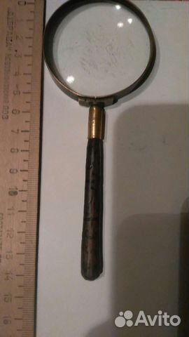 Старинная лупа латунь