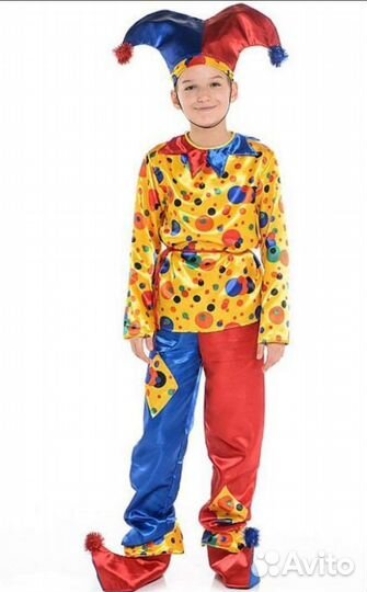 Карнавальный костюм Петрушка Скоморох прокат