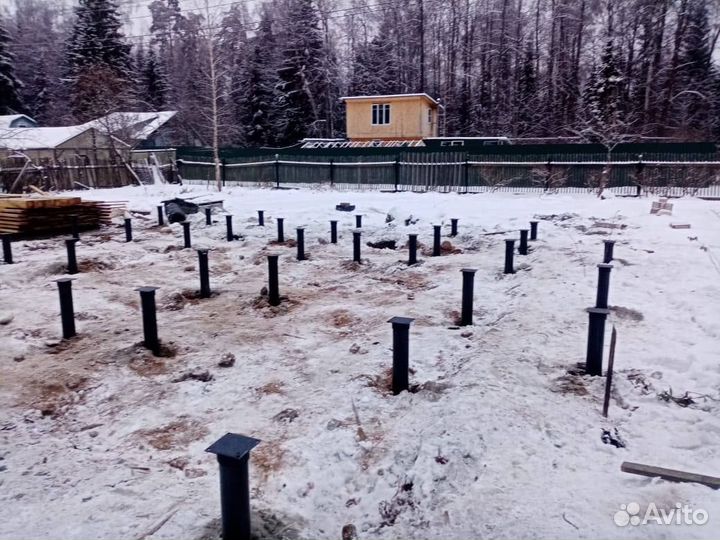 Винтовые сваи под ключ. Установка винтовых свай