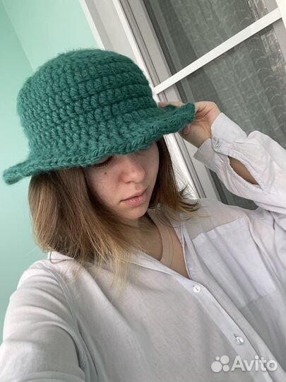 Вязаная панамка y2k ручная работа