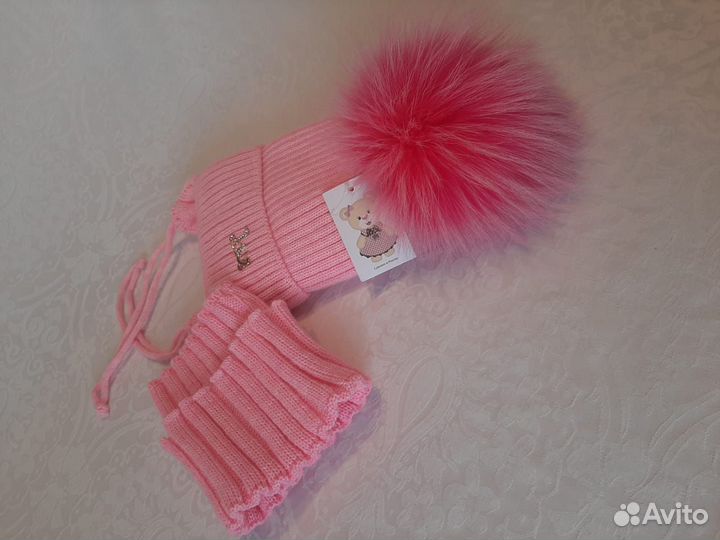 Шапка детская зимняя с помпоном