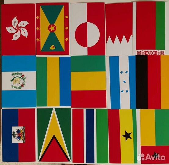 Открытки флаги стран мира набор 204 штуки