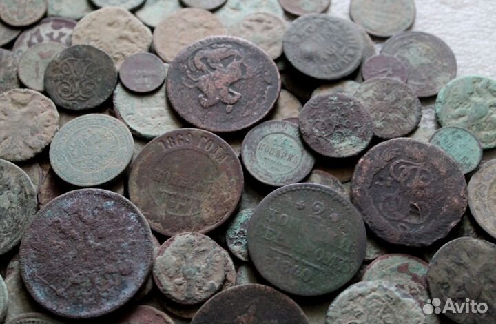 Кучка Старинных монет- 100 шт