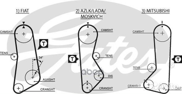 Ремень грм 2105 (ширина 19мм,122зуб.) Gates 500