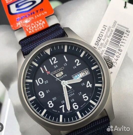 Часы Seiko 5 snzg11J1 Military Automatic Blue