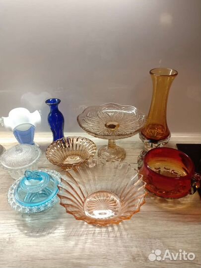 Посуда цветное стекло времен СССР