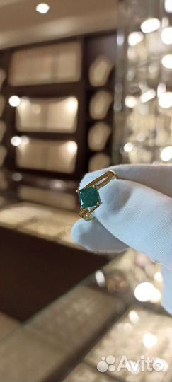 Кольцо с изумрудом природа 585 проба