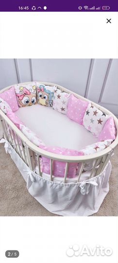 Бортики в детскую кроватку для девочки