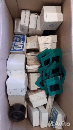 Слайды, диапозитивы, диафильмы, коробка