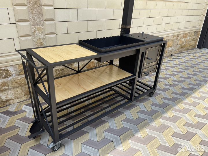 Мангал с печью под казан