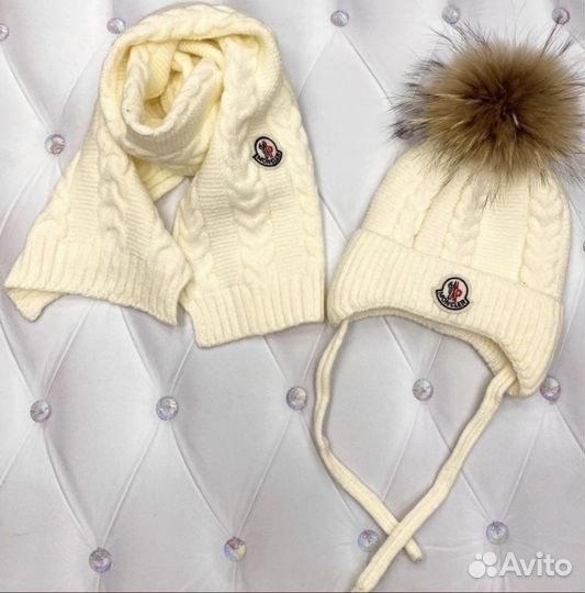 Шапка и Шарф Moncler новый