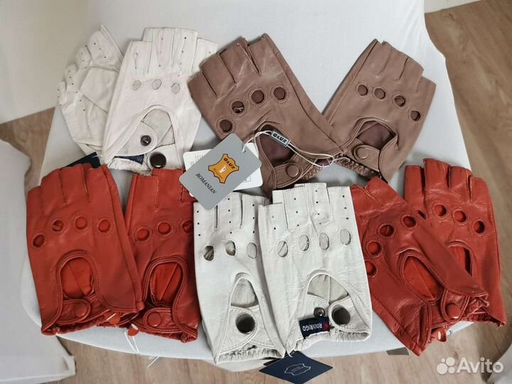 Кожаные водительские перчатки