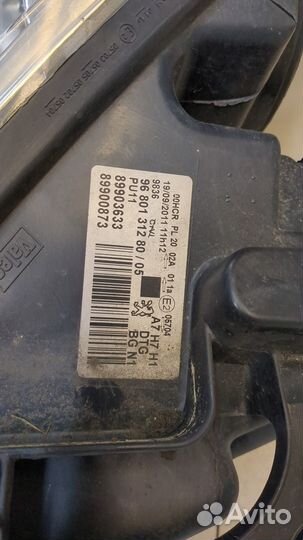 Фара (передняя) правая Peugeot 207, 2011