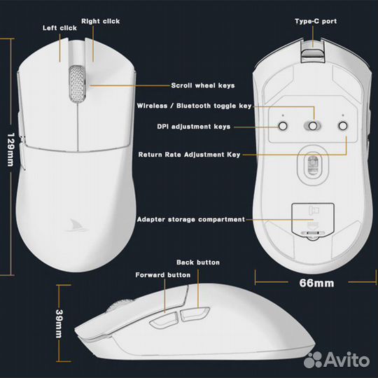 Беспроводная игровая мышь darmoshark M3
