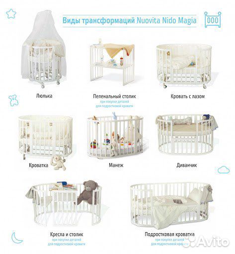 Круглая кроватка Nuovita 8 в 1