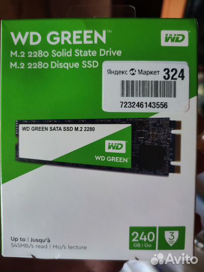 Жесткий диск ssd m.2 wd green SATA 2280