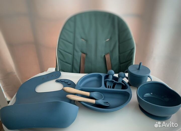 Наборы детской силиконовой посуды на присоске