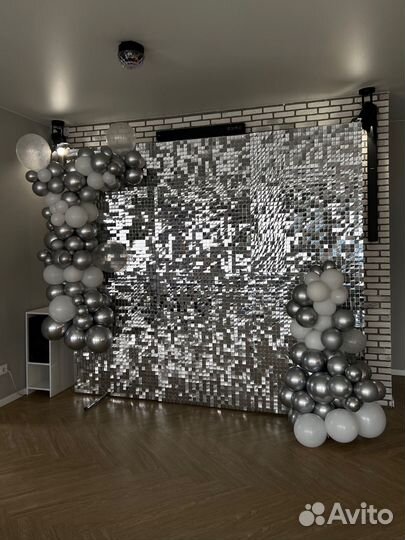 Фотозона из пайеток (золото/серебро) праздник